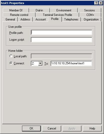 Home folder settings