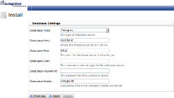 Database Settings