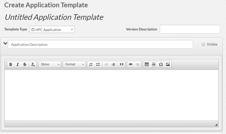 Application Template Tutorial Create Application Template Page